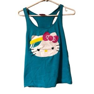 Hello Kitty Racerback Blue Sleeveless Tank Shirt Size Small